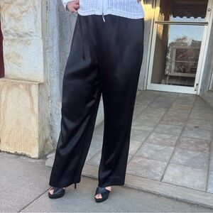 Vintage St. John Caviar Wide-Leg Knit Trousers – Black – Size 8